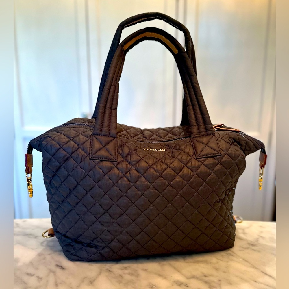MZ Wallace Sutton Tote with Gold Hardware & 3 Pouches - Magnet Grey NWOT